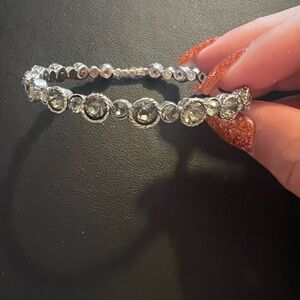 Serendipity Bracelet Gun Metal/dark crystals Stones Seasonal Whispers. Small